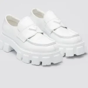 Prada | Shoes | Prada Mens White Monolith Leather Loafers